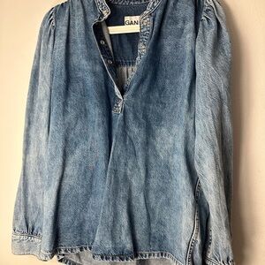 Ganni Blue Denim Blouse- women’s size 4/EUR 36